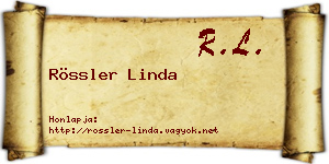 Rössler Linda névjegykártya